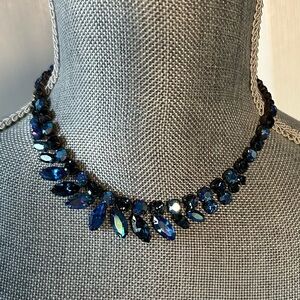 Regency Signed l Vintage 15" Choker Marquise Rhinestone Necklace Shepherd's Hook